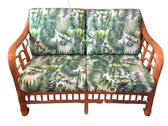 rattan couch⎮jungle⎮jungle style⎮rattan⎮couch⎮vintage⎮handmade⎮cushion⎮green