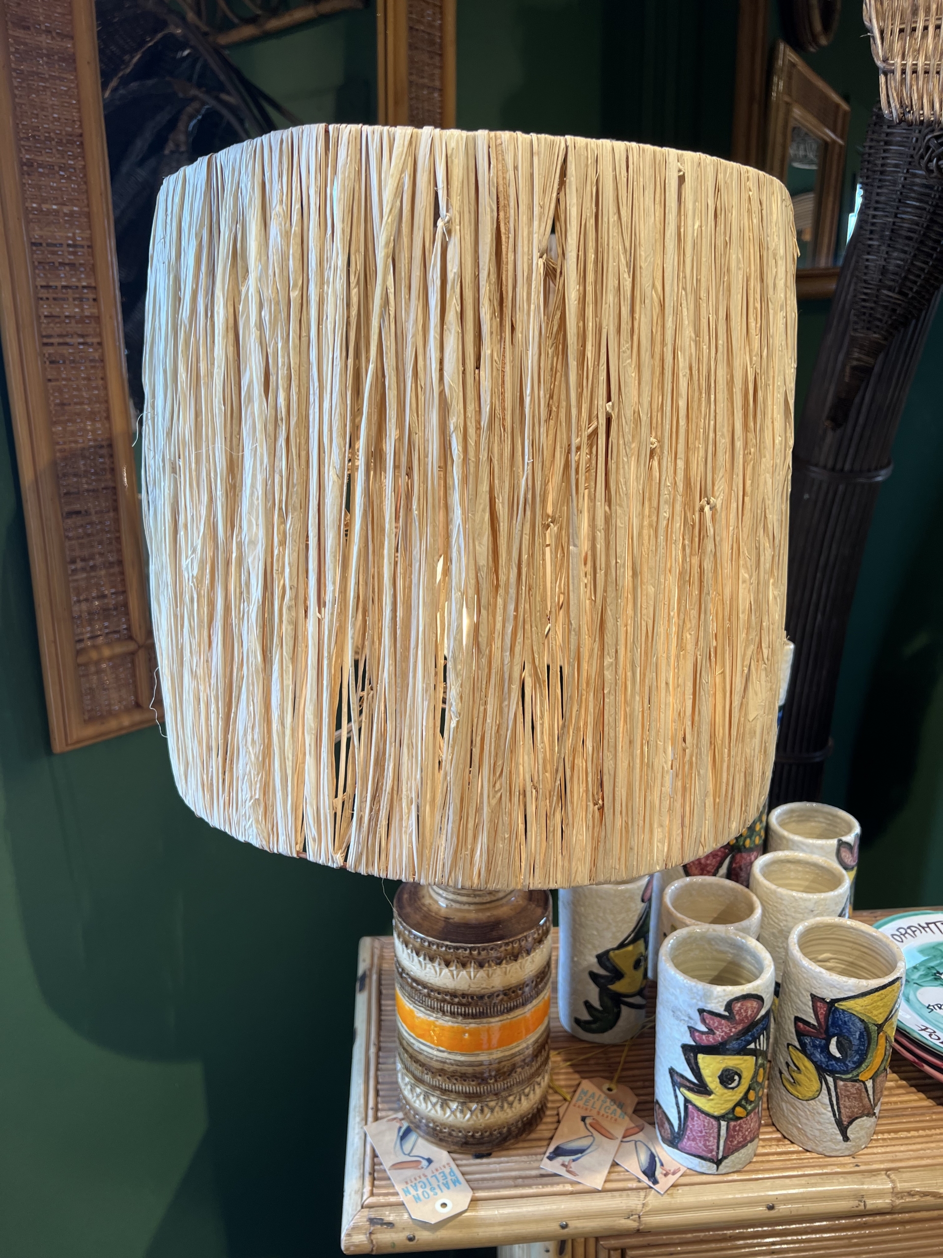 Bitossi lamp⎮handmade⎮vintage lamp⎮ceramic table lamp⎮brown table lamp