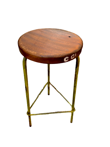 vintage stool⎮wood and steel stool⎮handmade stool⎮rustic stool
